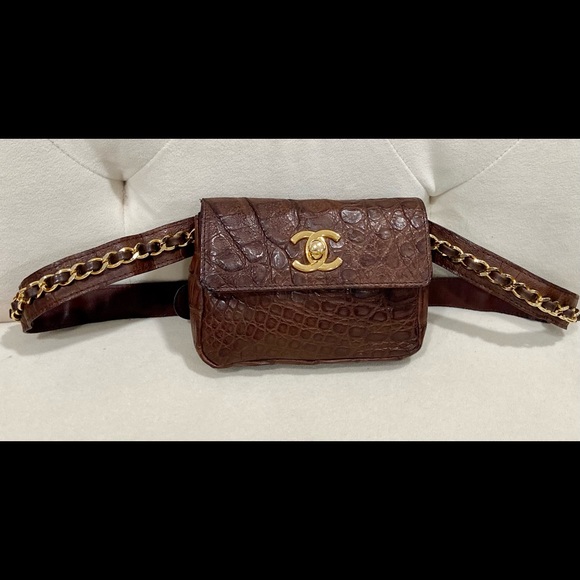 Rare🔥🔥Chanel Alligator Vintage Waist Flap Bag - Picture 6 of 16